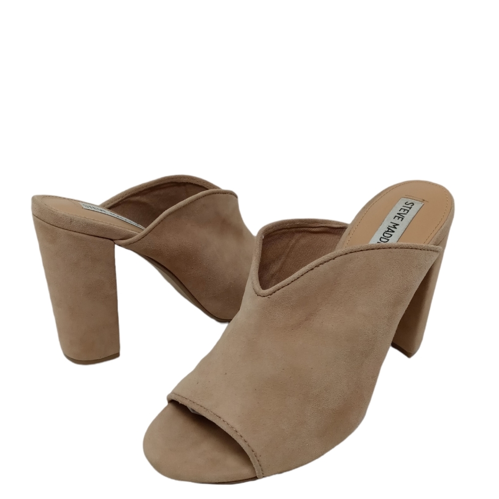 Steve Madden open toe block heel mule